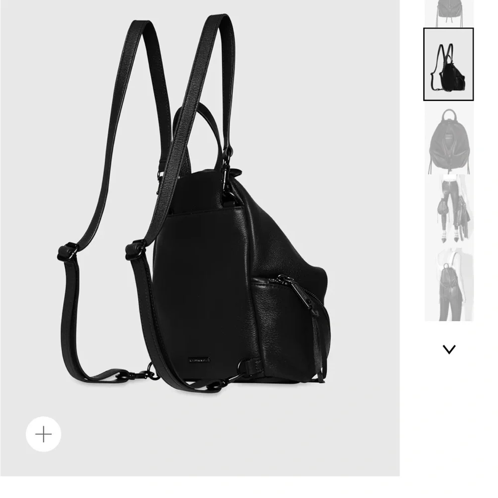 Rebecca Minkoff Pebbled Black Leather Backpack - Picture 6 of 7